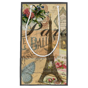 Paris France Vintage Travel Colourful Artwork Small Gift Bag