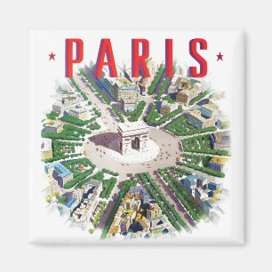 Paris France vintage travel Magnet