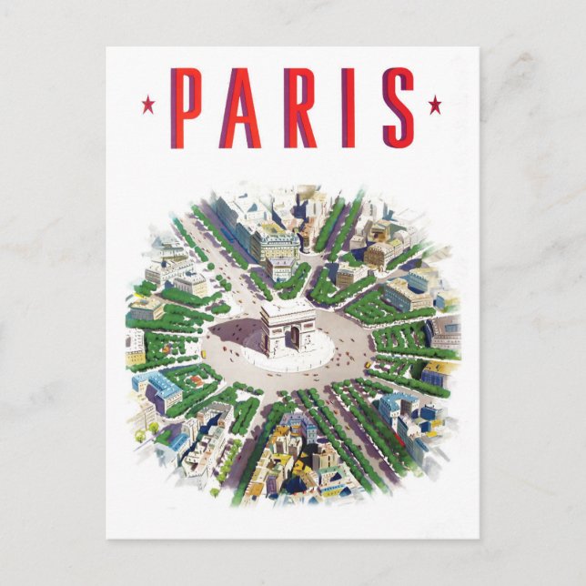 Paris France vintage travel Postcard (Front)