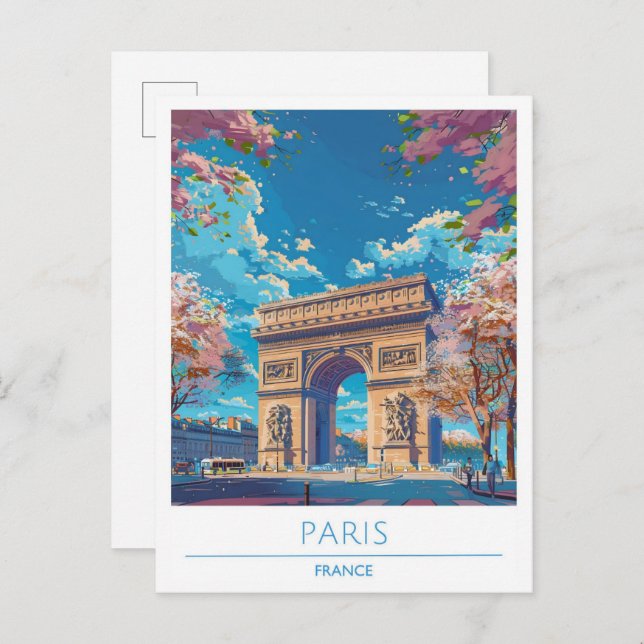 Paris France Vintage Travel  Postcard (Front/Back)
