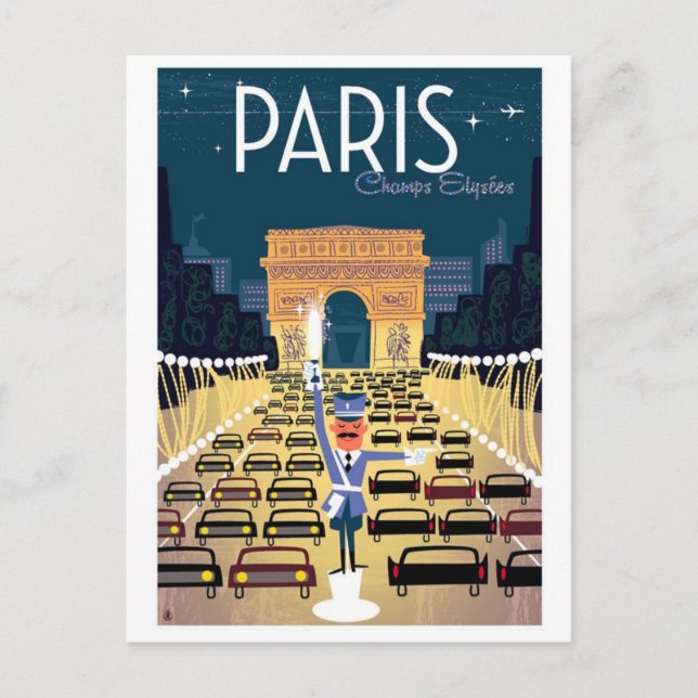 Paris France vintage travel Postcard (Front)