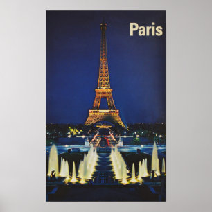 Paris, France Vintage Travel Poster 1970ca
