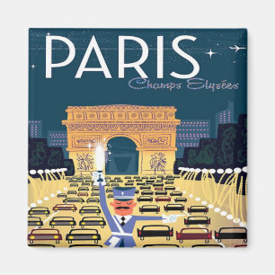 Paris France Vintage Travel retro tourism vacation Magnet