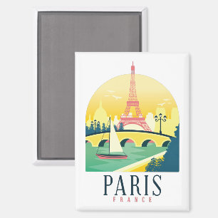 Paris France Vintage Travel Romantic Magnet