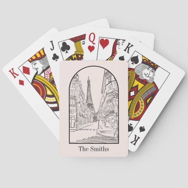 Paris, France Wedding  Playing Cards (Back)