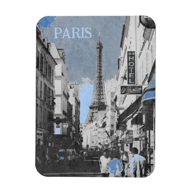 Paris, France, with a hint of Blue Magnet (Vertical)