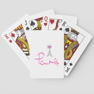Paris,-France-with-Pink-Bow Playing Cards