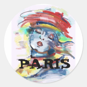 Paris France Woman Sticker
