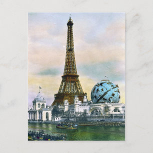 Paris France World Fair 1889 - Vintage Travel Postcard