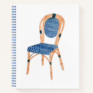 Paris French Bistro Cafe Chair Art Notebook
