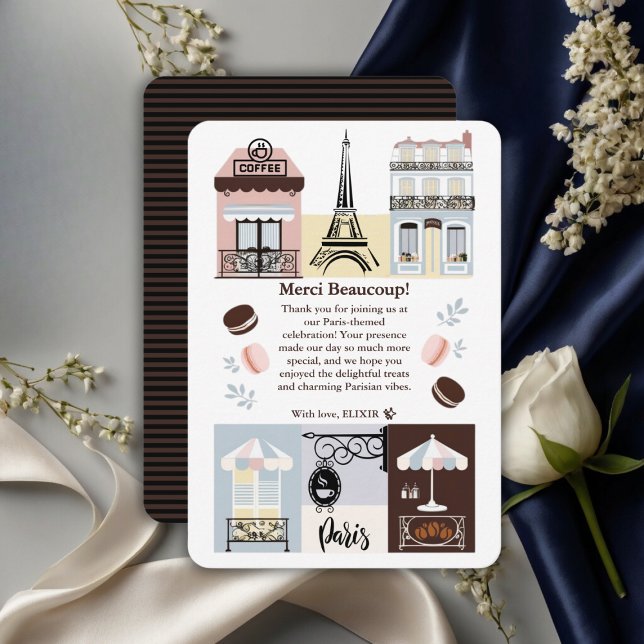 Paris French Cafe Patisserie Baby Shower  Thank You Card (Creator Uploaded)