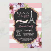 Paris French Eiffel Tower Baby Shower Invitation