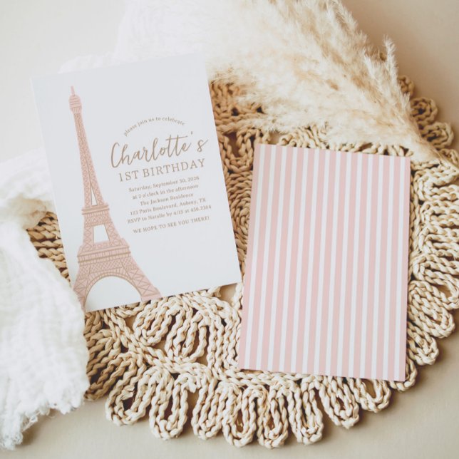 Paris French Eiffel Tower Birthday Invitation (Creator Uploaded)