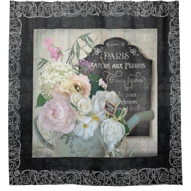 Paris French Floral Market Watering Can Chalkboard (Front)