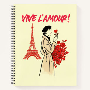 Paris Girl Aesthetic – Romantic Eiffel Tower Desig Notebook