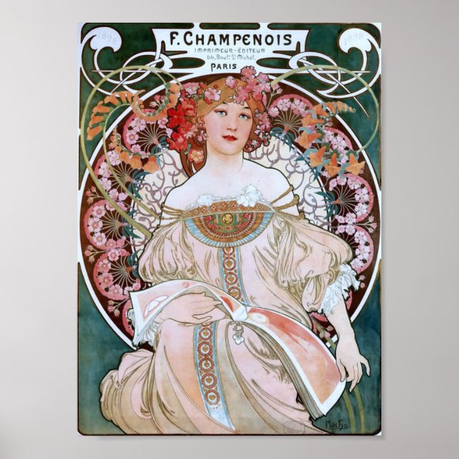 Paris Girl in Light Pink Dress Poster (Front)