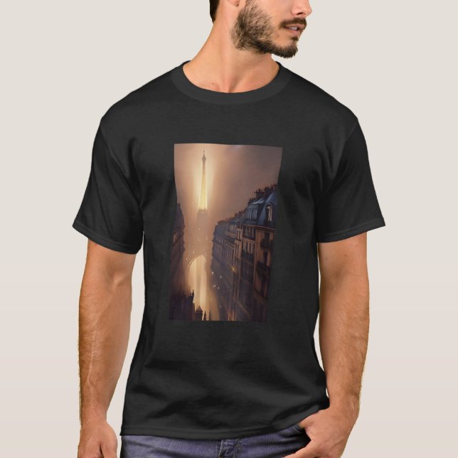 Paris Gothic City Dark Academia Goth Fantasy T-Shirt (Front)