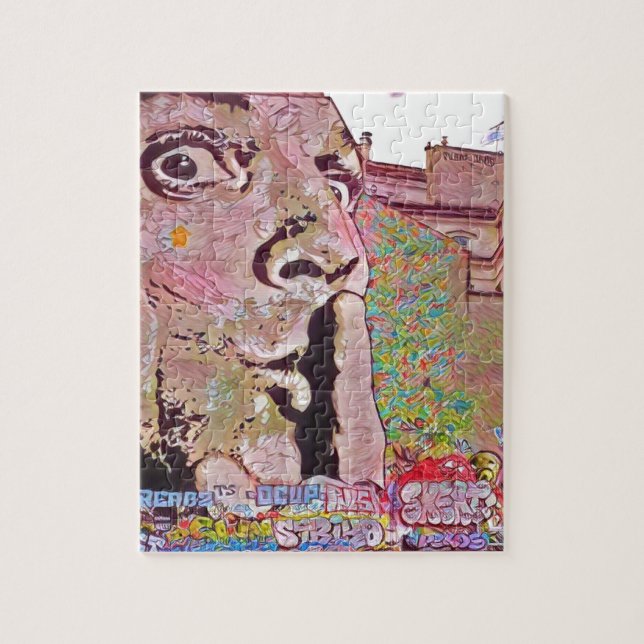 Paris graffiti Pomipidou Museum Jigsaw Puzzle (Vertical)