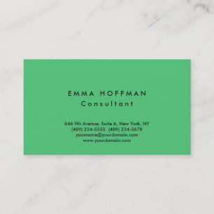 Paris Green Stylish Plain Simple Classical Business Card
