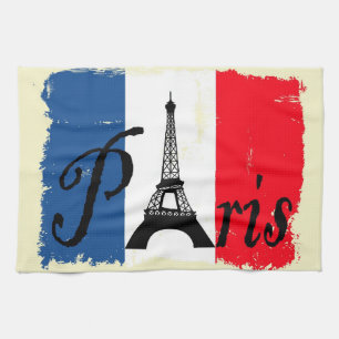 Paris grunge kitchen towel