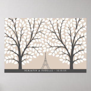 Paris Guest Book Poster - 250 Signatures