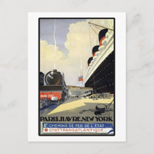 Paris Havre New York Postcard