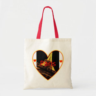 Paris Heart Eiffel Tower Budget Tote Bag