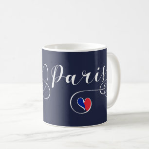 Paris Heart Mug, France Coffee Mug