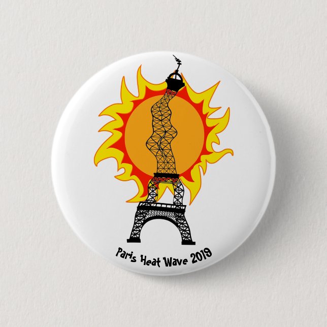 Paris Heat Wave 2019 2 Inch Round Button (Front)