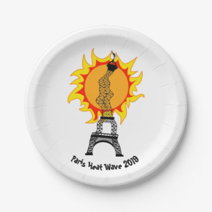 Paris Heat Wave 2019 Paper Plate