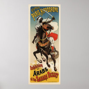 Paris Hippodrome Exhibition of Sahara Arabs Poster