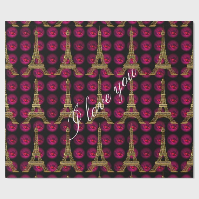 Paris Hot Villa  Elegant Customize Wrapping Paper (Flat)