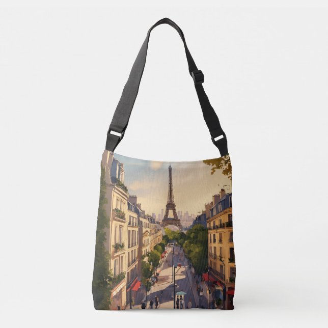 Paris illustration crossbody bag (Front)