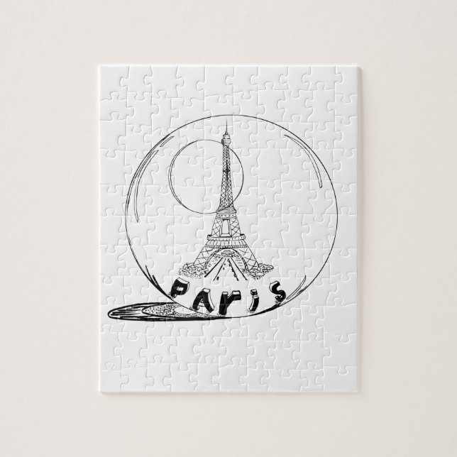 paris in a glass ball jigsaw puzzle (Vertical)