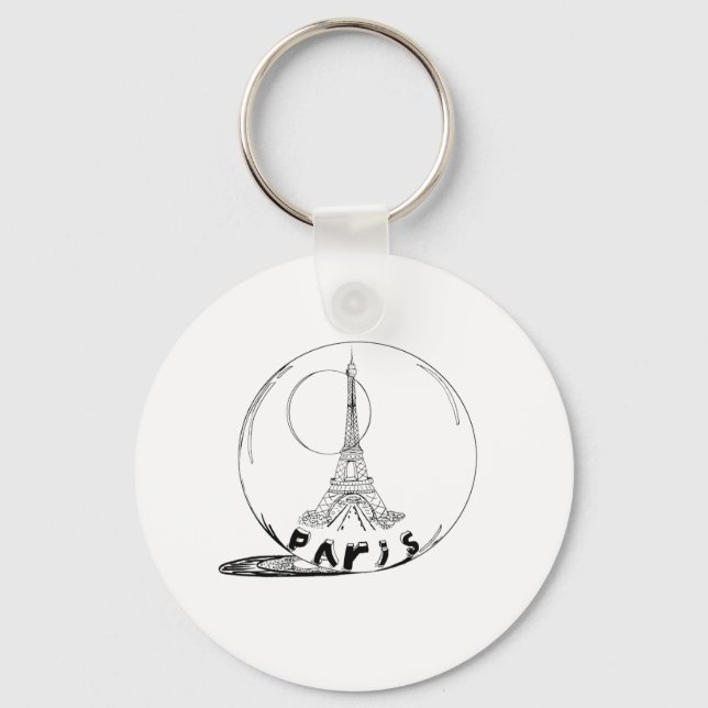 paris in a glass ball keychain (Front)