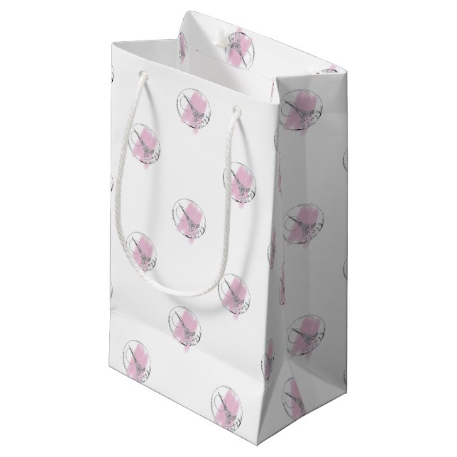 paris in a glass ball small gift bag (Front Angled)