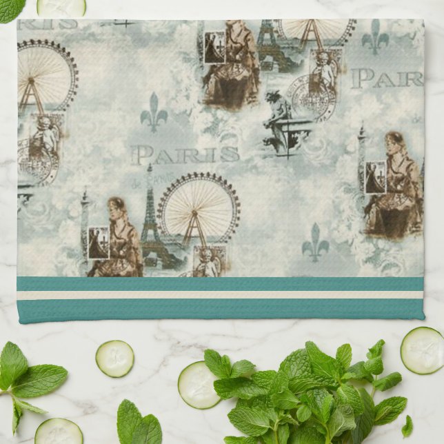 Paris in Bleu Towel (Folded)