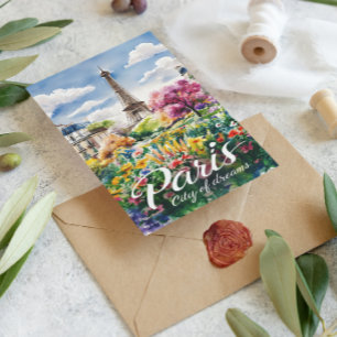 Paris In Bloom: A Watercolor Dream Postcard