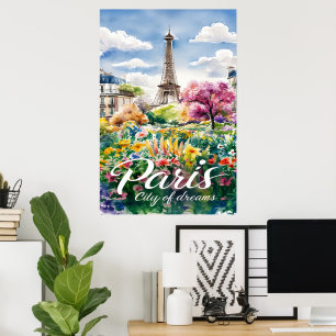 Paris In Bloom: A Watercolor Dream Poster
