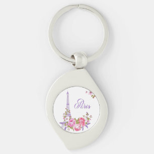 Paris in Bloom Midnight in Paris Floral Paris Roma Keychain