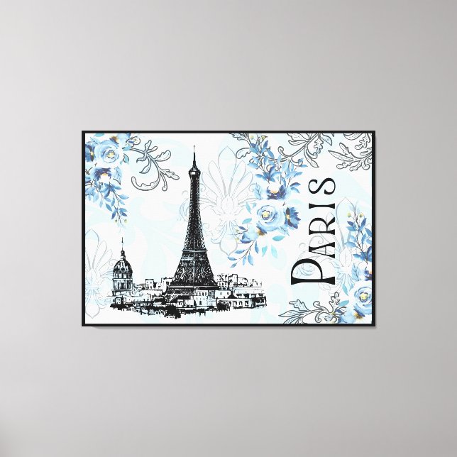 Paris in Blue Canvas Print (Front)