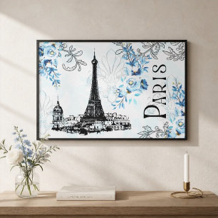 Paris in Blue Canvas Print