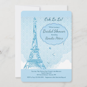 Paris in Blue Invitation