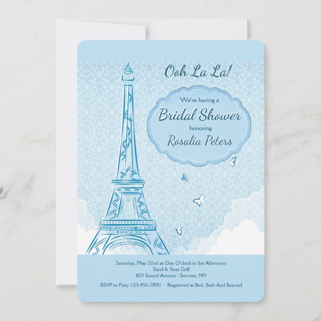 Paris in Blue Invitation (Front)