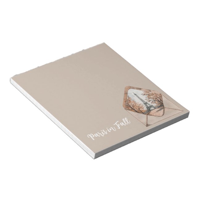Paris in Fall Eiffel Tower Envelope Notepad (Angled)