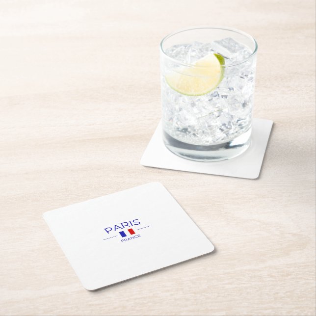paris in France Square Paper Coaster (Insitu)