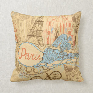 Paris in France Throw Pillow