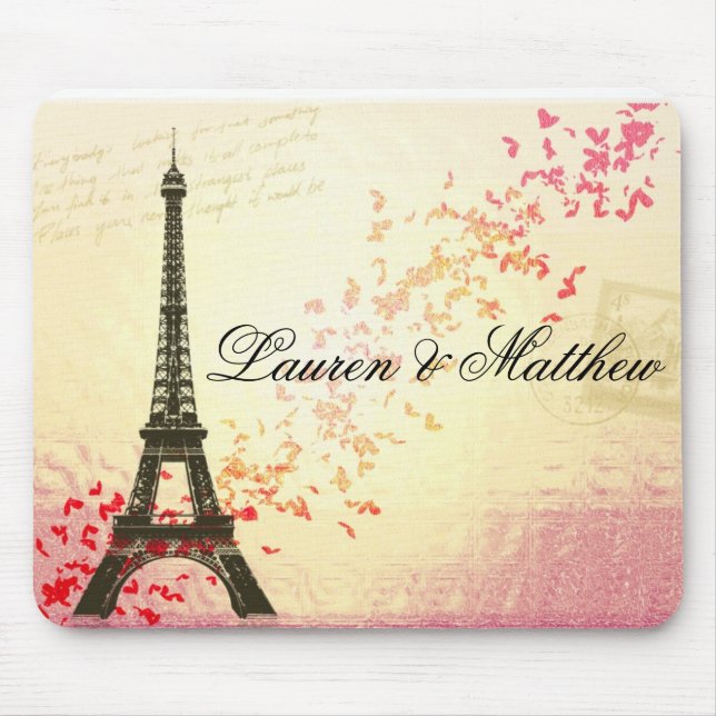 Paris in Love - Eiffel Tower Mouse Pad (Front)