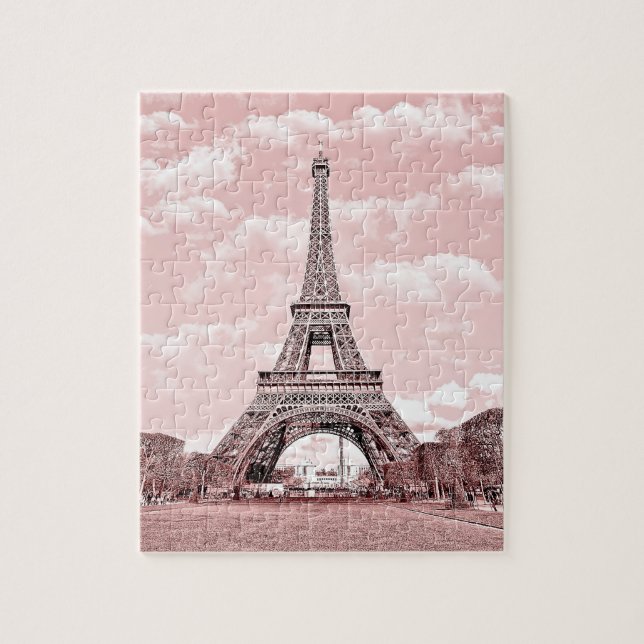 Paris in Pink Eiffel Tower Jigsaw Puzzle (Vertical)