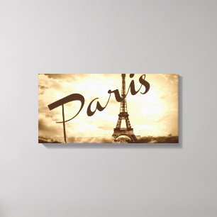 Paris in Sepia Wrapped Canvas